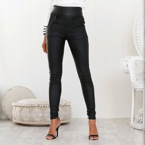 Black Littlelace Pants with a low back zipper